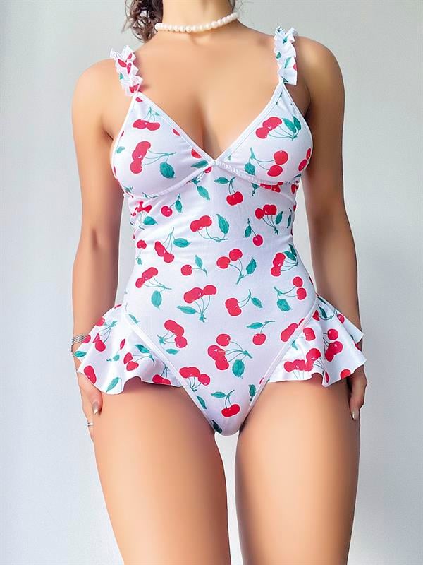 Arias Dolap Vişne Desenli Fantezi Body