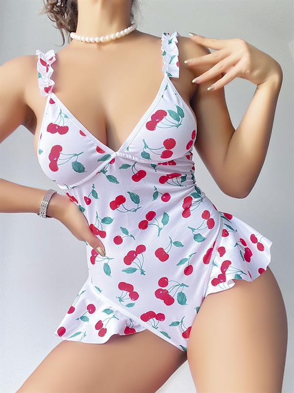 Arias Dolap Vişne Desenli Fantezi Body