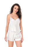 Arias Dolap Ekru Saten Babydoll Şort Takımı