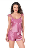 Arias Dolap Gül Kurusu Saten Babydoll Şort Takımı