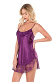 Arias Dolap Mor Kısa Saten Gecelik