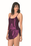Arias Dolap Mor Saten Babydoll Şort Takımı