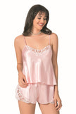 Arias Dolap Somon Saten Babydoll Şort Takımı