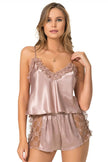 Arias Dolap Vizon Saten Babydoll Şort Takımı