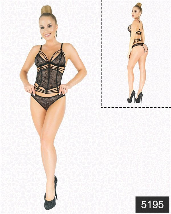 Arias Dolap Simli Dantel Büstiyer Takım